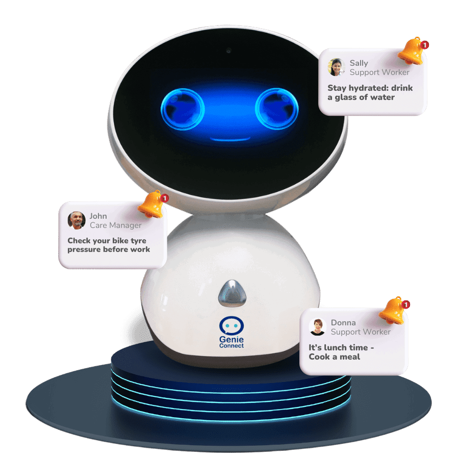 Lady with Genie health check in