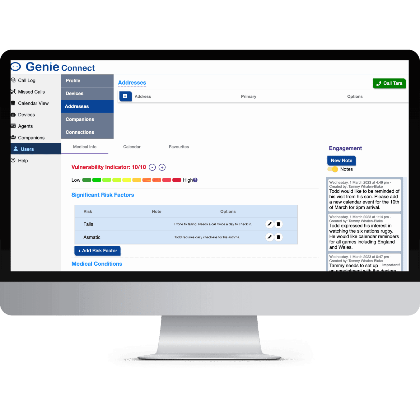 The Care Portal Screenshot of platform